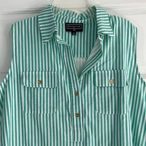 NWOT Duffield Lane mint green striped dress-Sz L